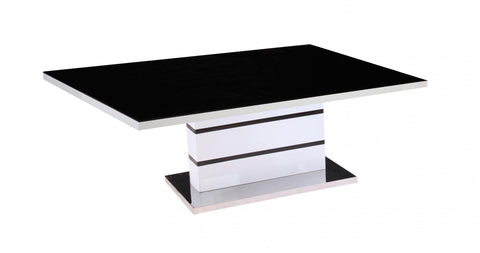 Aldridge High Gloss Coffee Table White with Black Glass Top