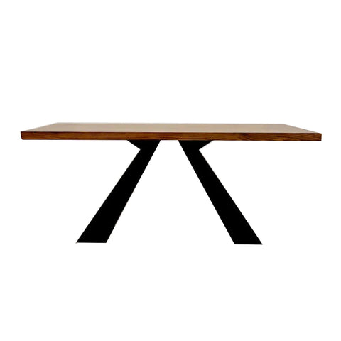Axel 1.8 Dining Table Solid wood top with Matt Black Metal Legs