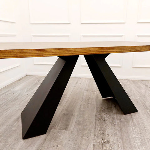 Axel 1.8 Dining Table Solid wood top with Matt Black Metal Legs
