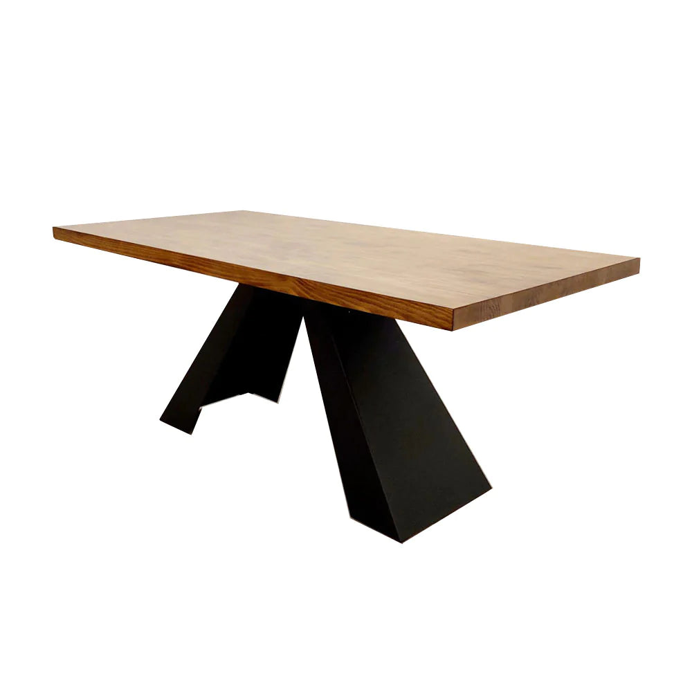 Axel 1.8 Dining Table Solid wood top with Matt Black Metal Legs