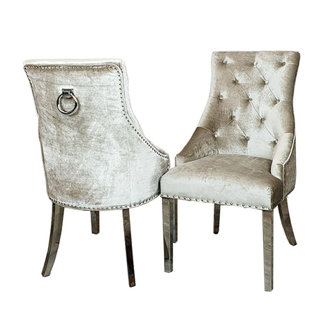Duke Dining Chair with Plain Knocker & Plain Back