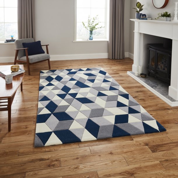 Hong Kong 3653 Rugs in Grey/Navy