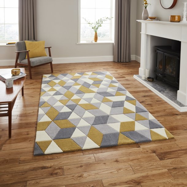 Hong Kong 3653 Rugs in Grey/Yellow
