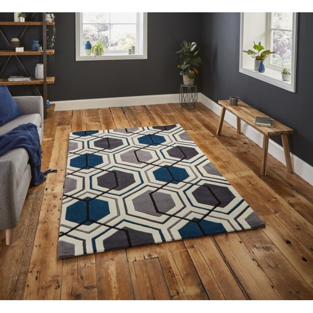 Hong Kong 7526 Rugs in Grey/Navy