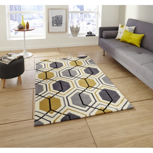 Hong Kong 7526 Rugs in Grey/Yellow