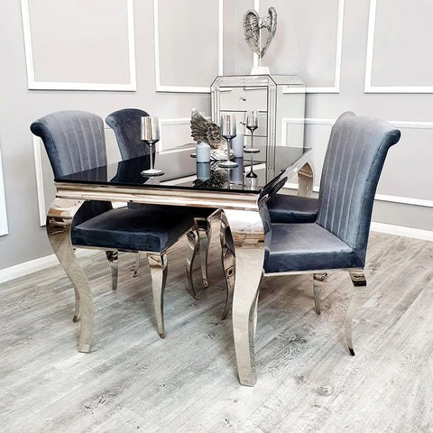 Julietta Dining Chair ALL COLOURS with Plain Back & Seashell Detail