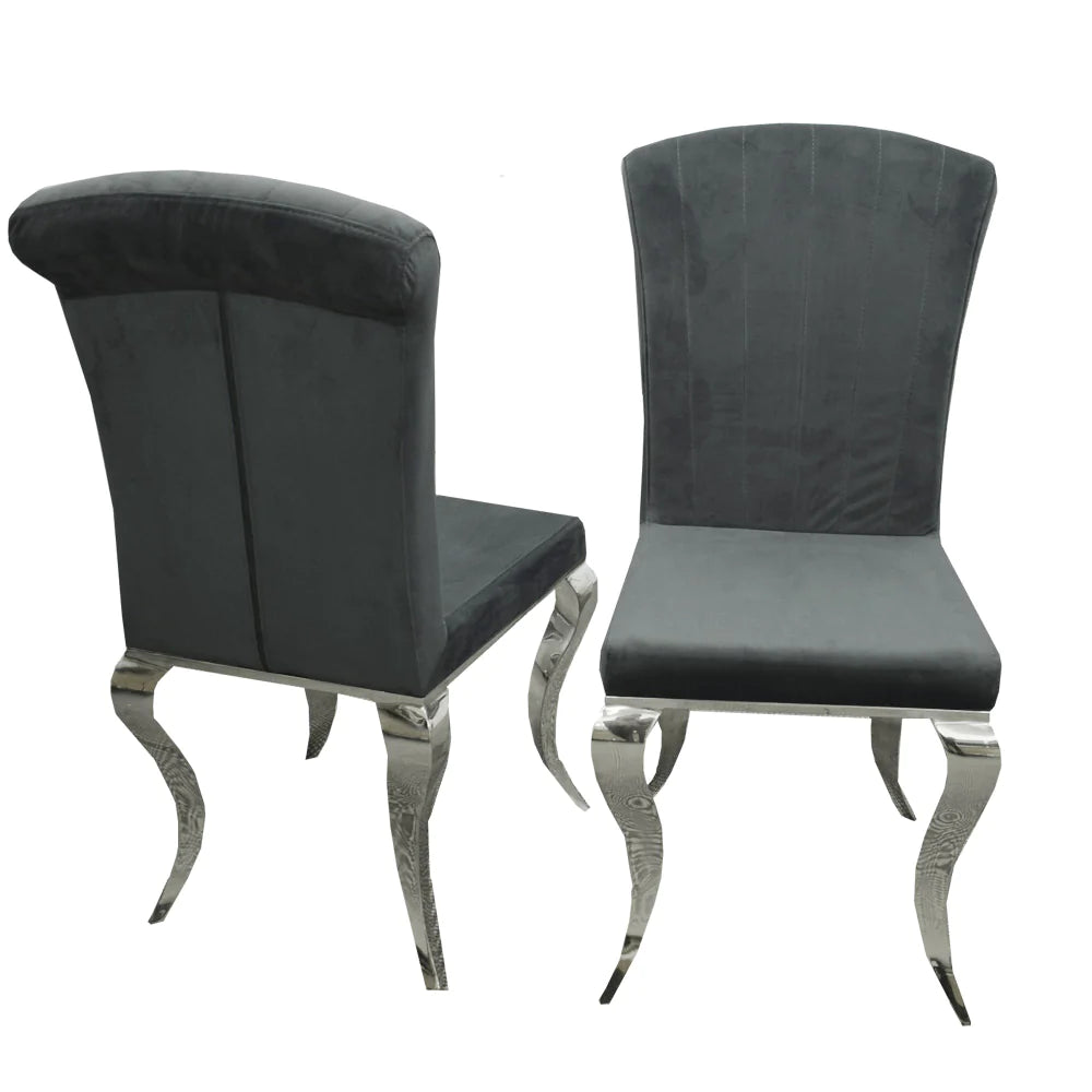 Julietta Dining Chair ALL COLOURS with Plain Back & Seashell Detail