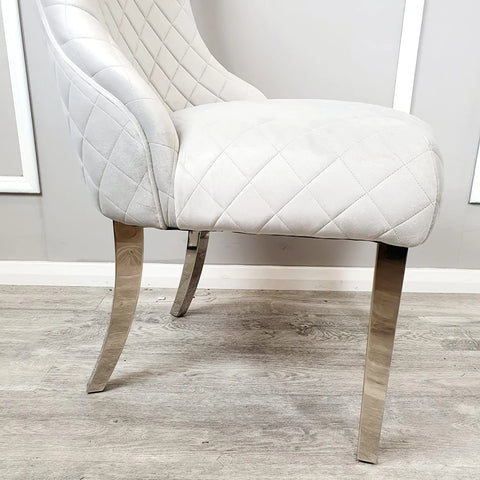Kate Dining Chair with Chrome Clasp & Quilted Back