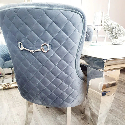 Kate Dining Chair with Chrome Clasp & Quilted Back