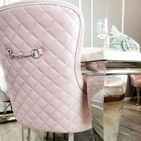 Kate Dining Chair with Chrome Clasp & Quilted Back
