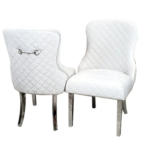 Kate Dining Chair with Chrome Clasp & Quilted Back
