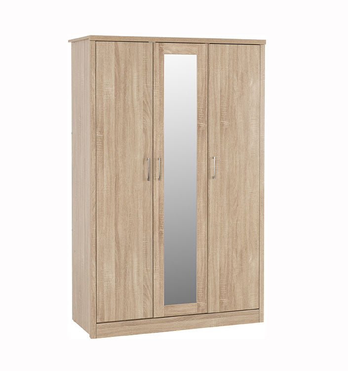 Lisbon 3 Door Wardrobe Light Oak Effect Veneer