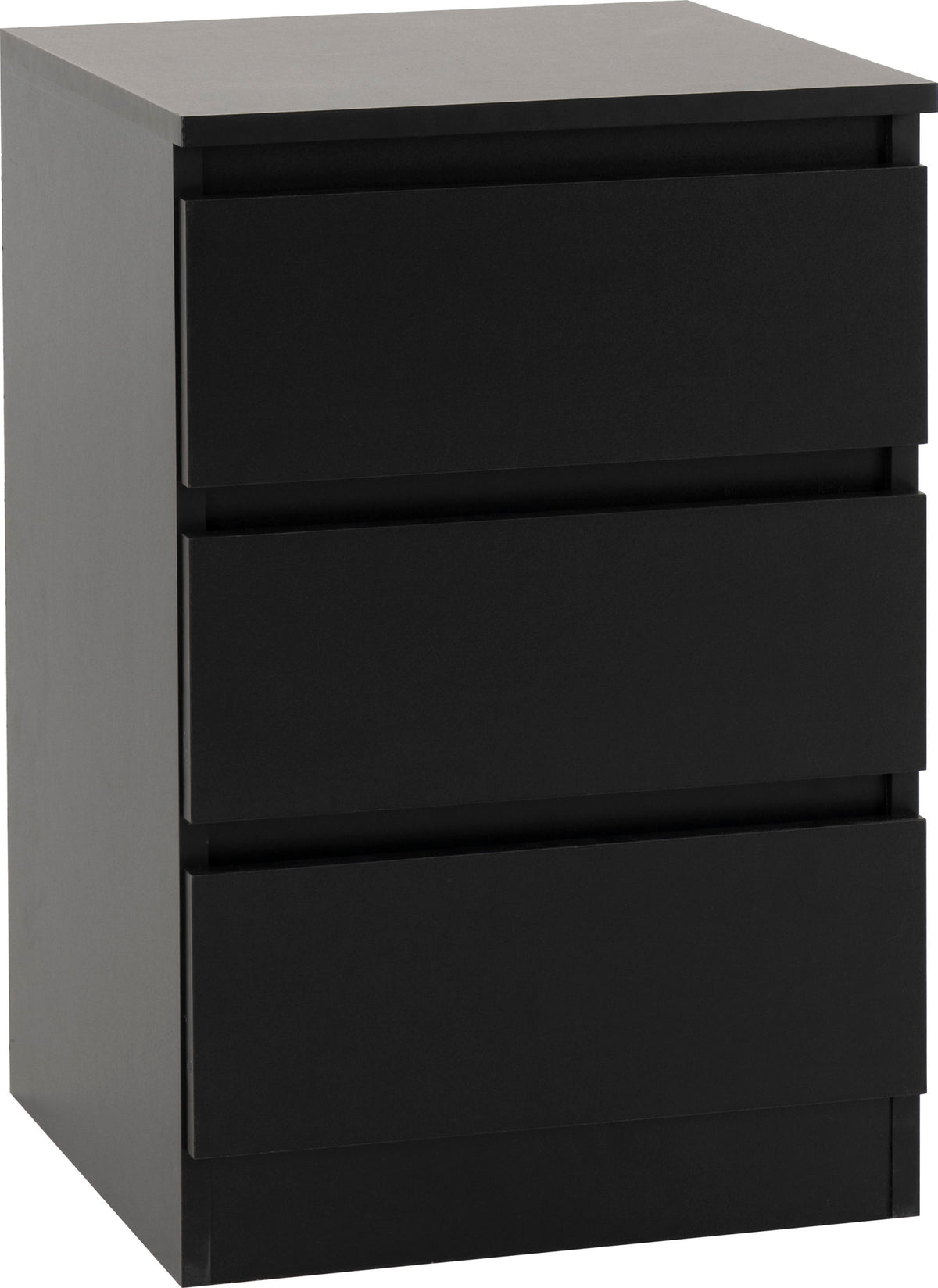 Malvern 3 Drawer Bedside Black