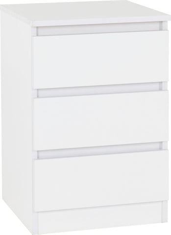 Malvern 3 Drawer Bedside Black