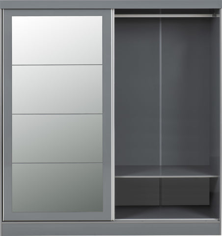 Nevada 2 Door Sliding Wardrobe Grey 180cm