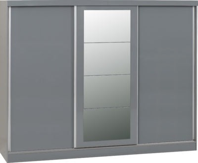 Nevada 3 Door Sliding Wardrobe Grey 250cm