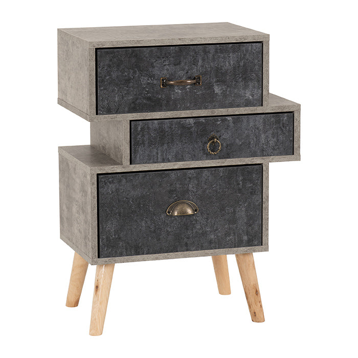 Nordic 3 Drawer Bedside