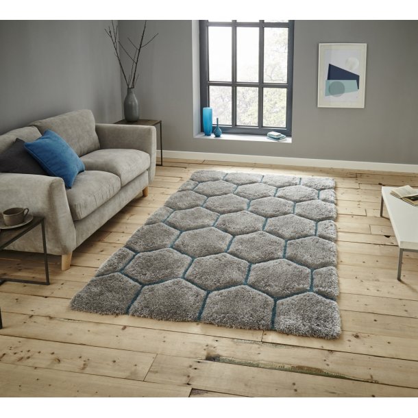 Noble House NH30782 Rugs in Grey/Blue