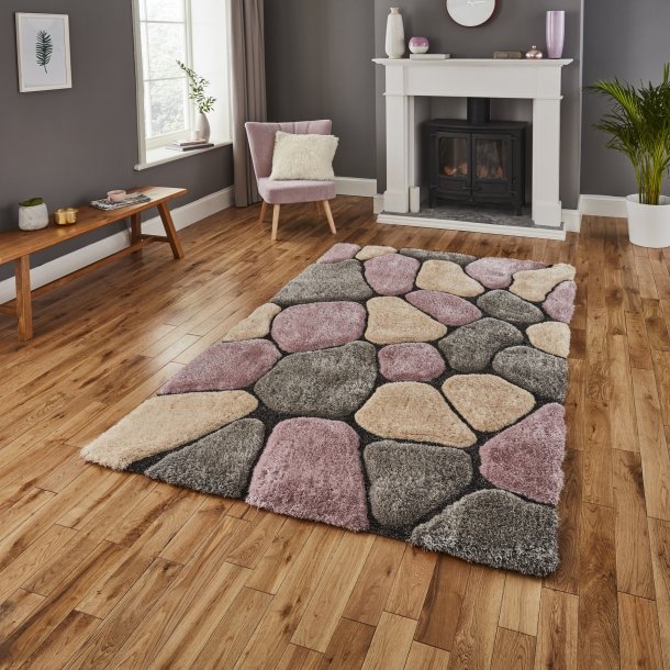 Noble House NH5858 Rugs in Grey/Rose