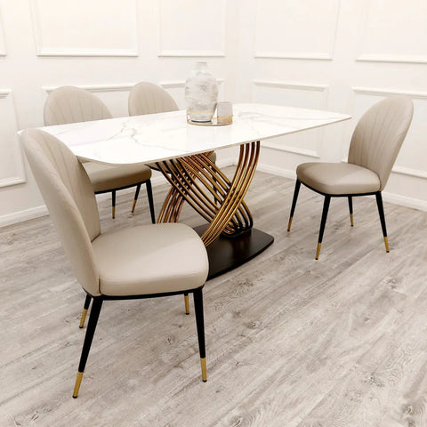 Orion Gold 1.8 Dining Table & Chairs