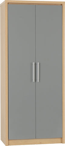 Seville 2 Door Wardrobe with High Gloss Doors