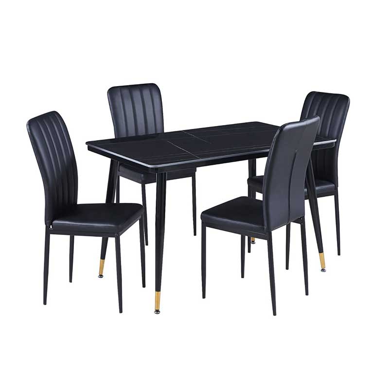 Scorpio Dining Table & 4 Lotus Chairs Black