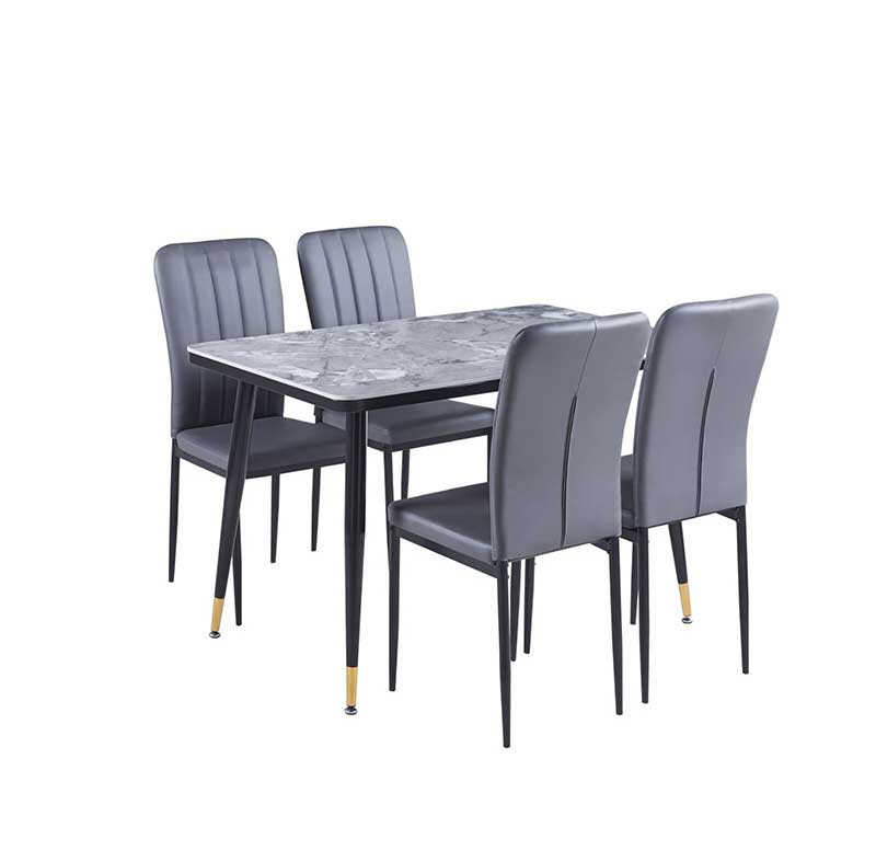 Scorpio Dining table & 4 Lotus Chairs Grey