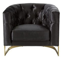 Leah Black With Gold Velvet Accent Chair Was £ 499.99 Now Half Price