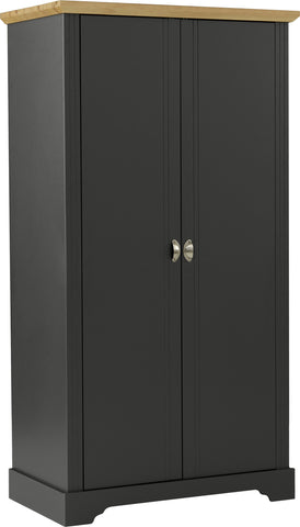 Toledo 2 Door Wardrobe Grey/Oak Effect