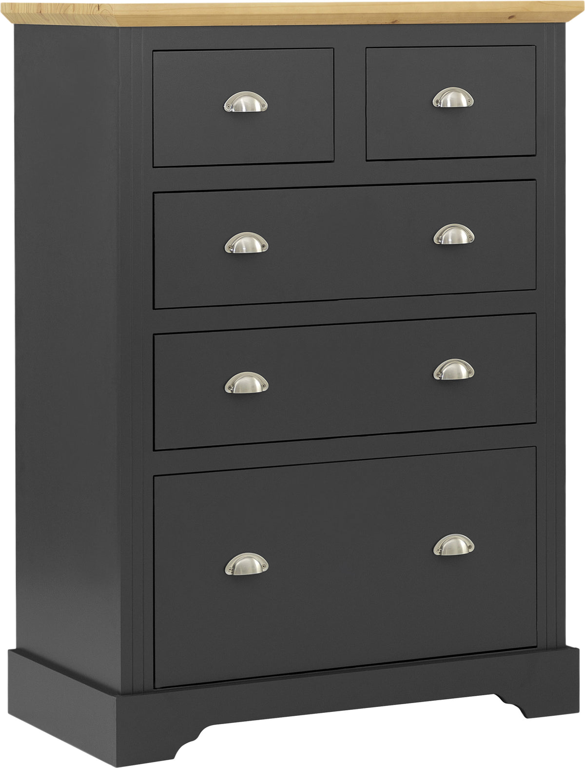 Toledo 3+2 Drawer Chest Grey/Oak Effect
