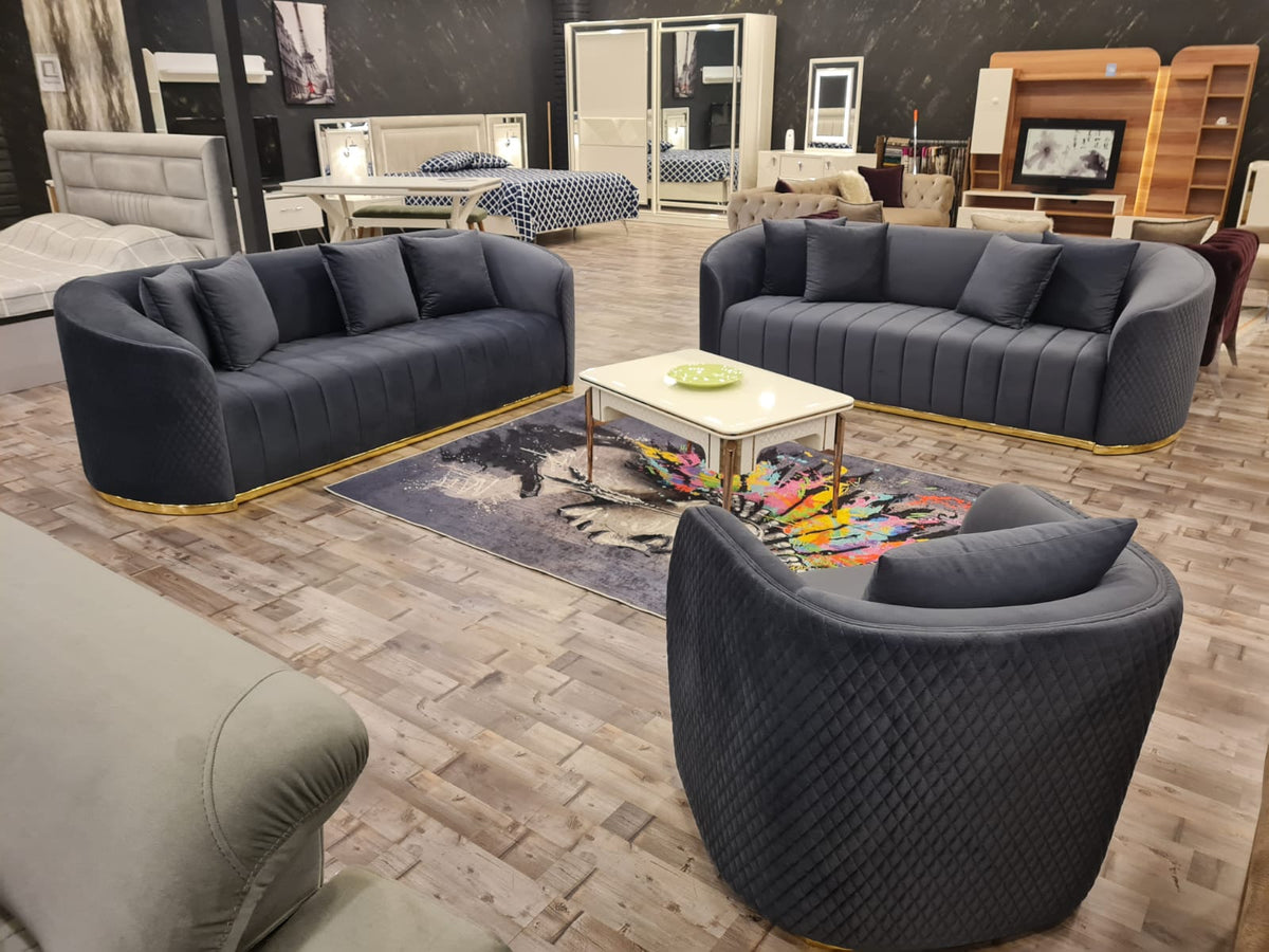 Dubai Sofa With Gold Trim