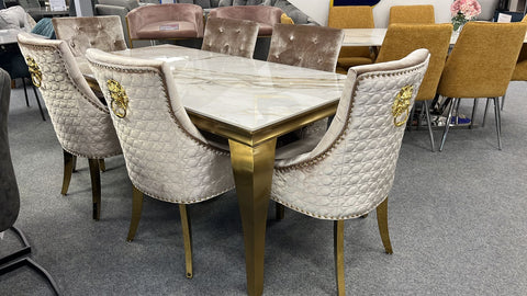 Lewis Gold Dining Table & Chairs