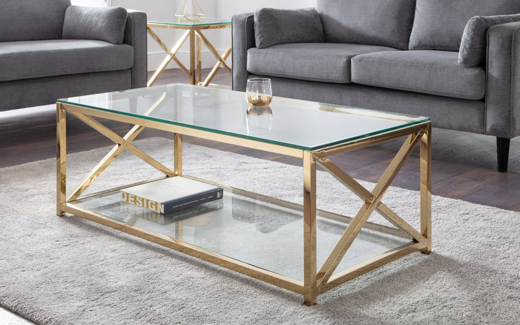 Miami Coffee Table - Gold – Aslamsinteriors