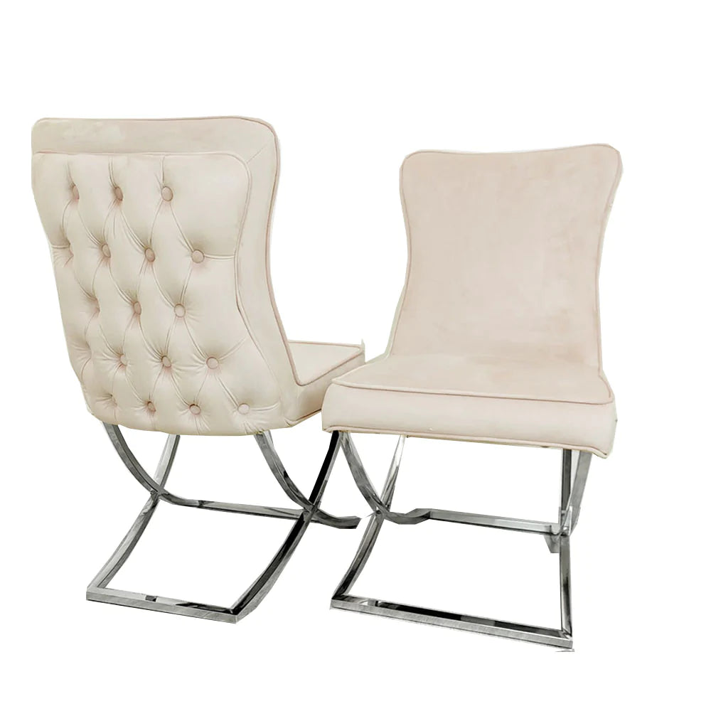 Sandhurst Cross Leg Dining Chair with buttoned back