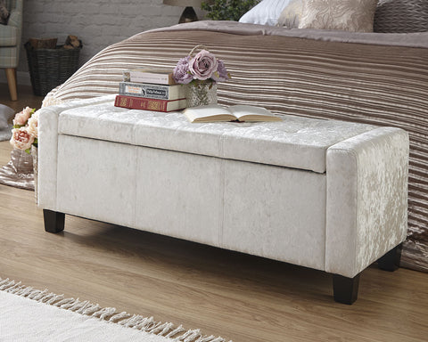 Verona CRUSHED VELVET OTTOMAN STORAGE BENCH